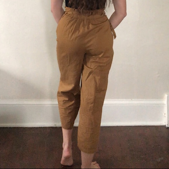 Belted Camal Paperbag Pants - Picture 3 of 5